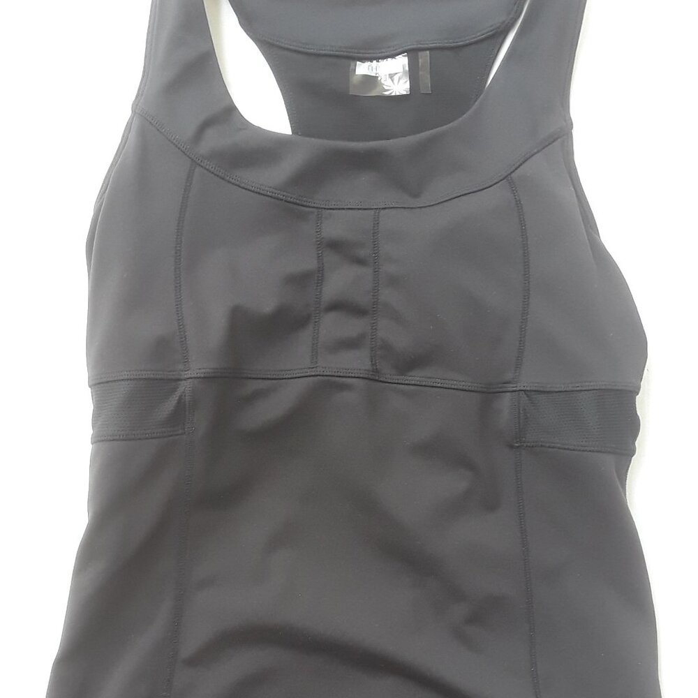 Athleta Women's Black Racer Back  Tank  Medium Tall MT w/ Built-In Support